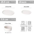 thumbnail image 3 of Richmount Star Dinnerware Sets, Plates and Bowls Set for 4, 12 Piece Dish Set, Ribbed, Full Glaze Matte White, 3 of 8