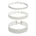 thumbnail image 1 of 3Pcs Rhinestones Necklace Clavicle Chain Choker Women Crystal Costume Accessory, 1 of 7