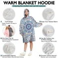 thumbnail image 5 of Wearable Oversized Blanket,Blue Ethnic Mandala Pattern Wearable Blanket Hoodie for Adults,Cozy Hooded Blankets with Super Pockets,Super Warm Fuzzy Pullover for Women & Men, 5 of 6