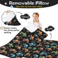 thumbnail image 3 of Monster Cartoon Truck Black Pattern Teens Toddler Nap Mat with Pillow, Sleeping Mat Bag for Preschool Daycare 50"x20", 3 of 6