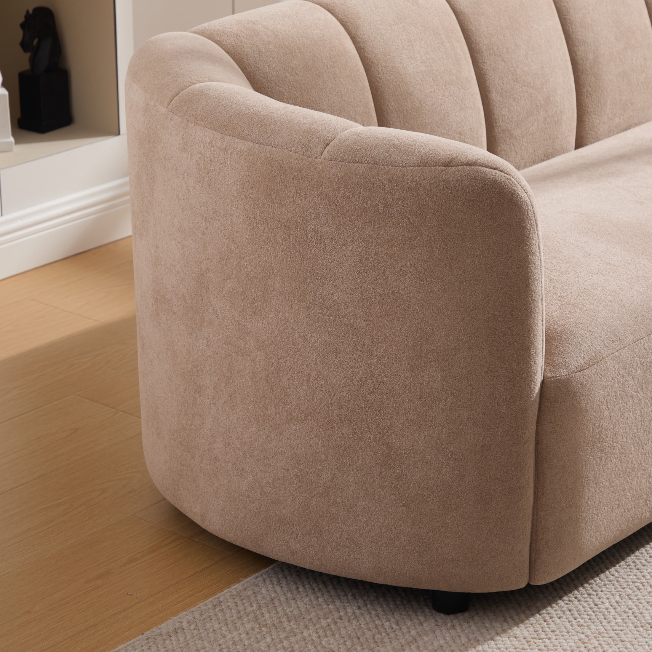 Christopher Knight Home 80" Modern Curved Velvet Sofa, Upholstered Couch with 3 Seats, Nomad