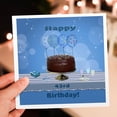 thumbnail image 6 of 3drose, 43rd Birthday Party with Chocolate Cake and Blue Balloons, 1 Greeting Card with Envelope, 6 of 6