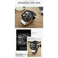 thumbnail image 4 of 3 Sub-dials Quartz Mens Watches Luminous Pointer Fashion Leather Strap Quartz Watches Sports Watch Sport Wristwatch, 4 of 9