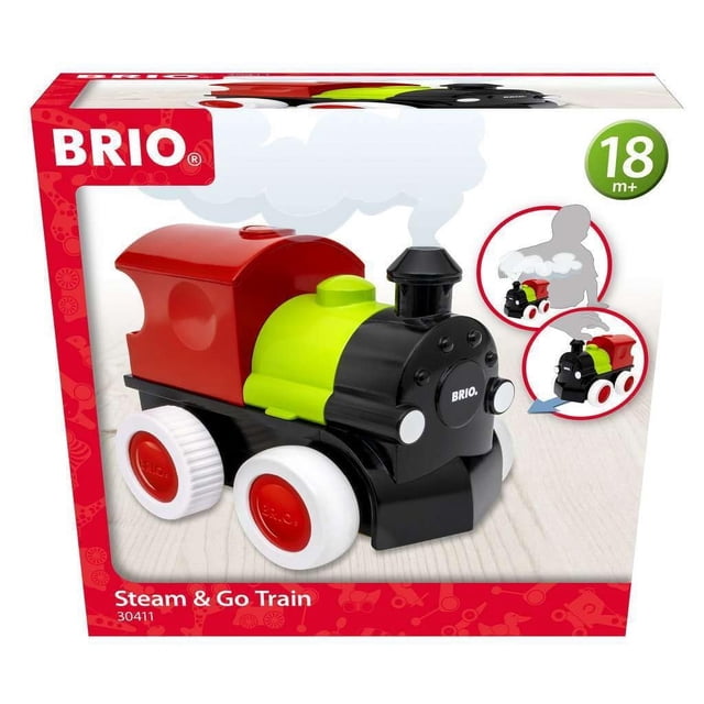 BRIO - 30411 Tren Steam & Go | Locomotora de tren de juguete para niños pequeños y preescolares de 18 meses en adelante