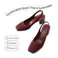 thumbnail image 2 of BURUDANI Women's Chunky Heels Square Toe Work Pumps Comfortable Slingback Knitted Closed Toe Dress Wedding Shoes, 2 of 6