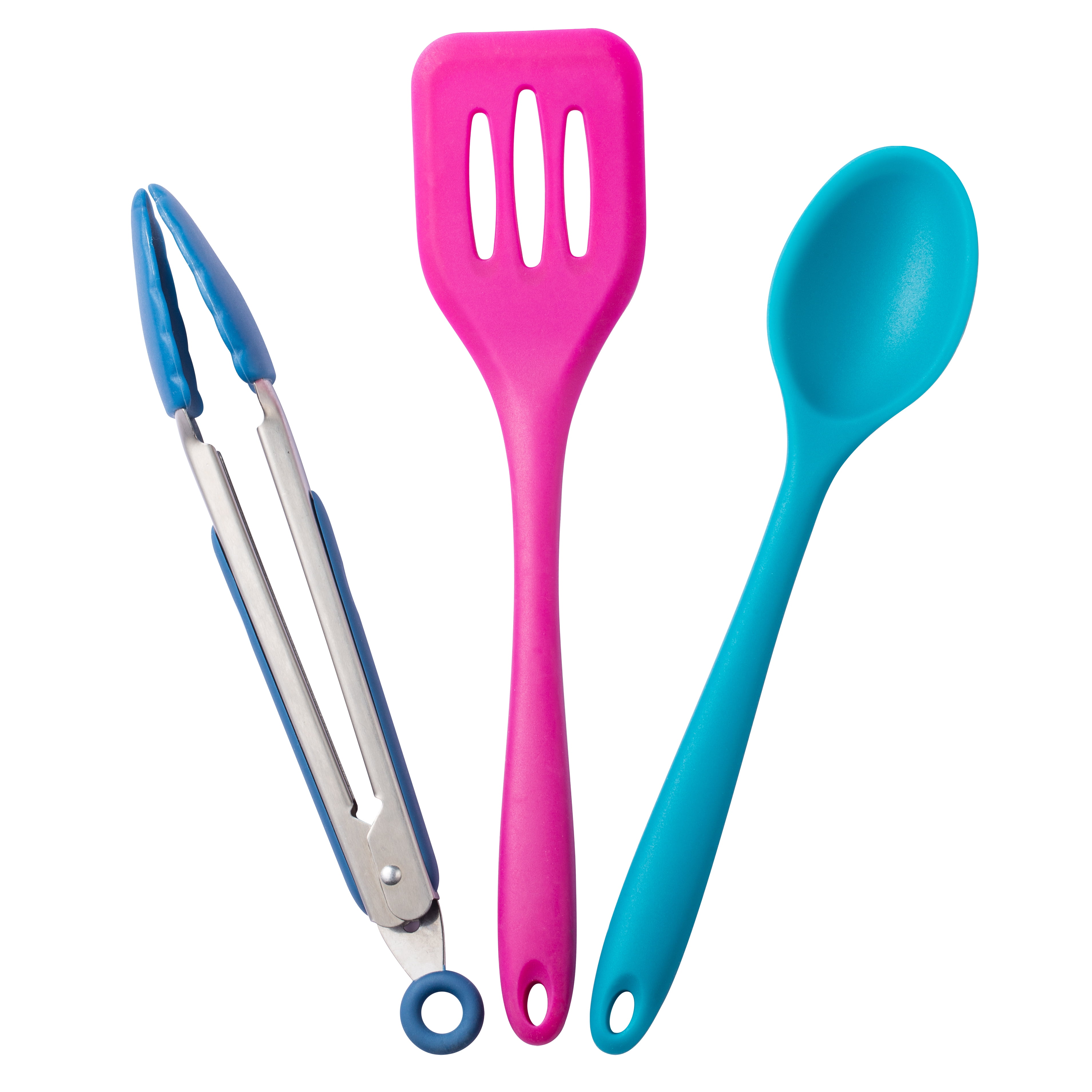 Silicone spoon set, long - Sebra Eat - Blossom pink
