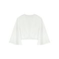 thumbnail image 4 of CHICTRY Womens Spring Summer 3/4 Sleeve Shrug Cropped Chiffon Bolero Dress Wraps Cover-Ups White XL, 4 of 5