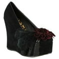 thumbnail image 2 of Ellie Shoes E-BP475-Edna 4.5" Heel Wedge With Feather Black / 8, 2 of 3