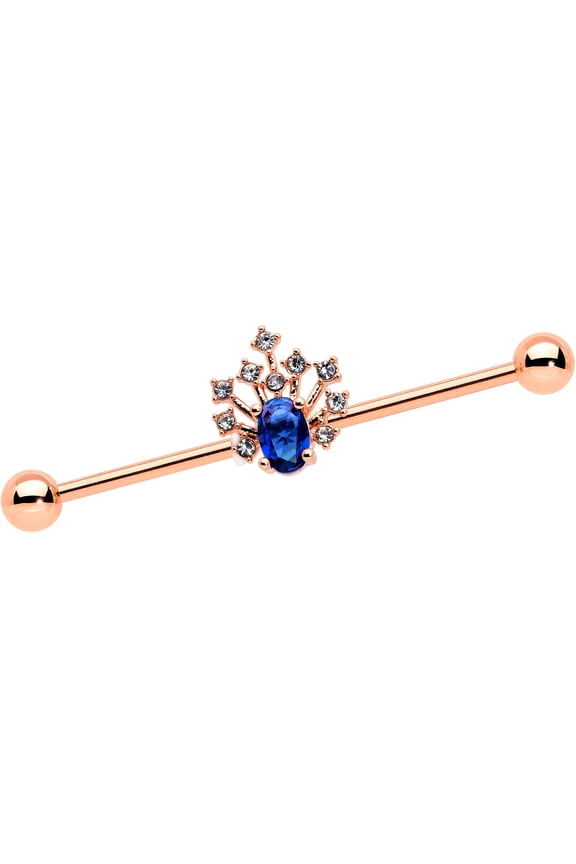 Womens 14G 316L Stainless Steel Helix Glamour Flare Industrial Barbell 1 1/2