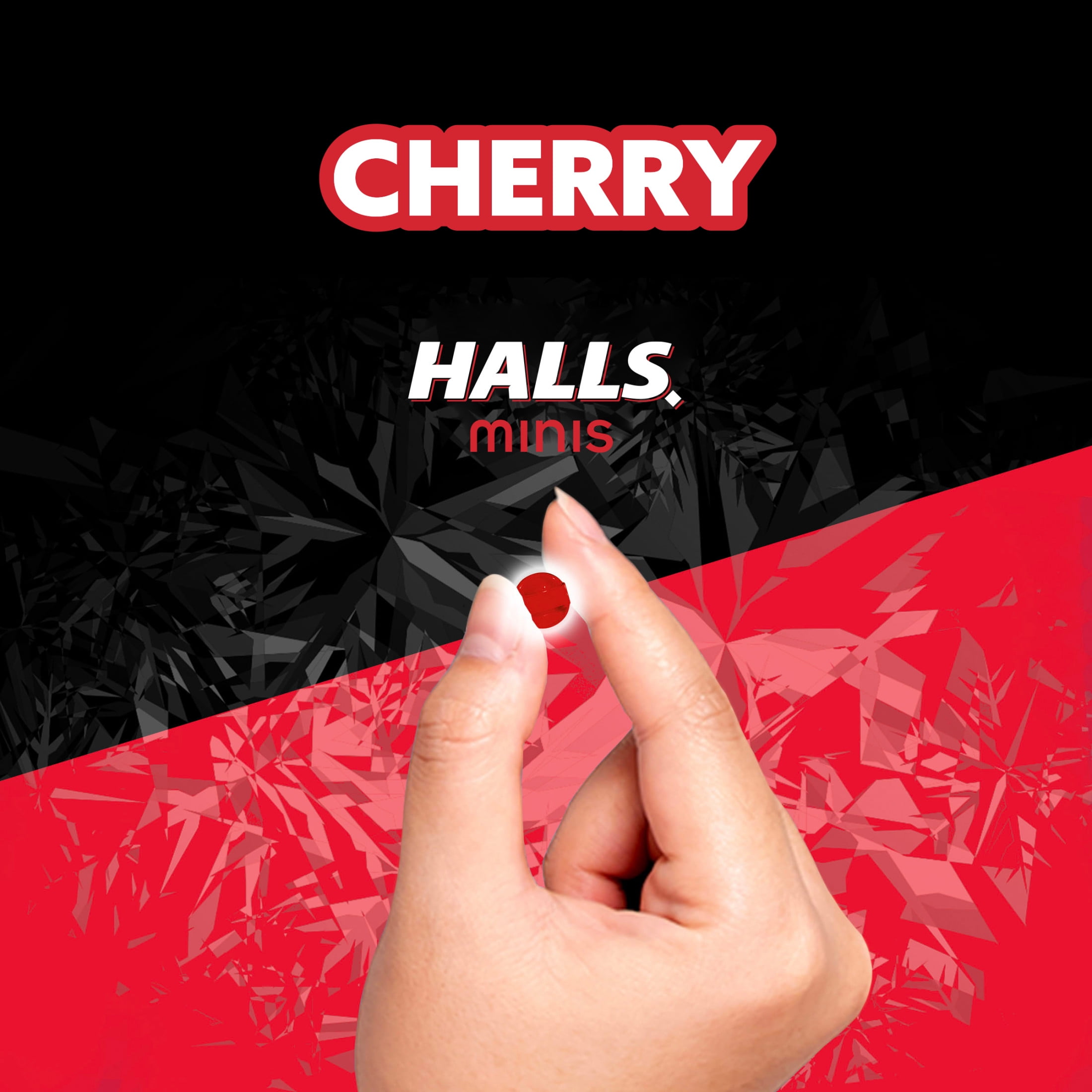 HALLS Minis Cherry Flavor Sugar Free Cough Drops, 24 Drops