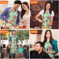 thumbnail image 4 of Pioneer Flower Floral Print Pattern Apron for Women and Men, Cotton Linen Waterproof with Pockets, Adjustable, 33x27 Inch for Kitchen, Gardening, BBQ, Salon, 4 of 6