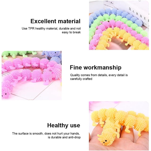 Juego de 8 juguetes sensoriales antiestrés con forma de orugas, gusanos elásticos para aliviar el estrés y la ansiedad, fideos de gusano para adolescentes y adultos