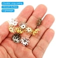 thumbnail image 4 of Uxcell Flower Bead Caps, 100Pcs 14x5mm Hollow Metal Spacer Bead End Caps Rose Gold, 4 of 6