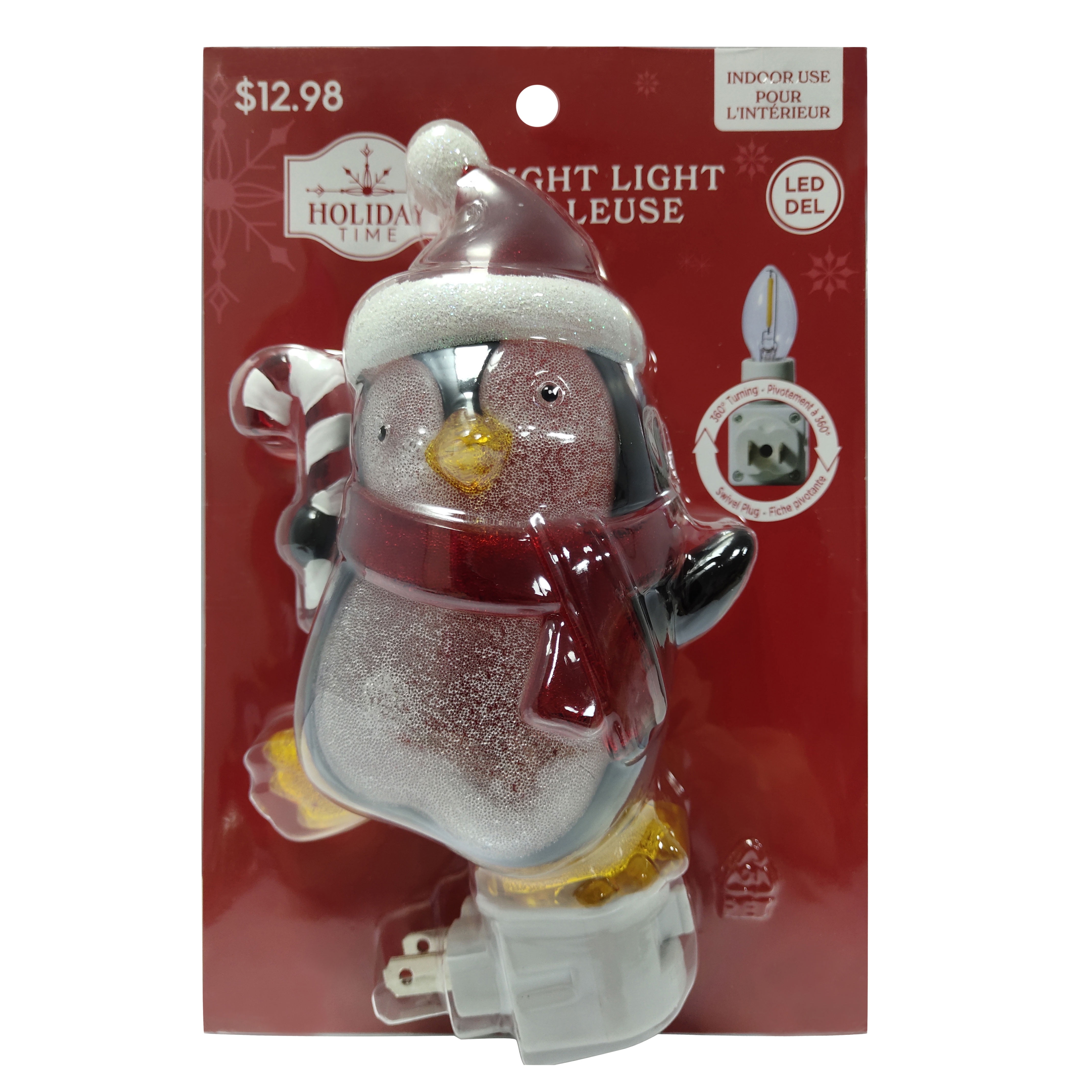Penguin Indoor Night Light, with LED Bulb, Holiday Time
