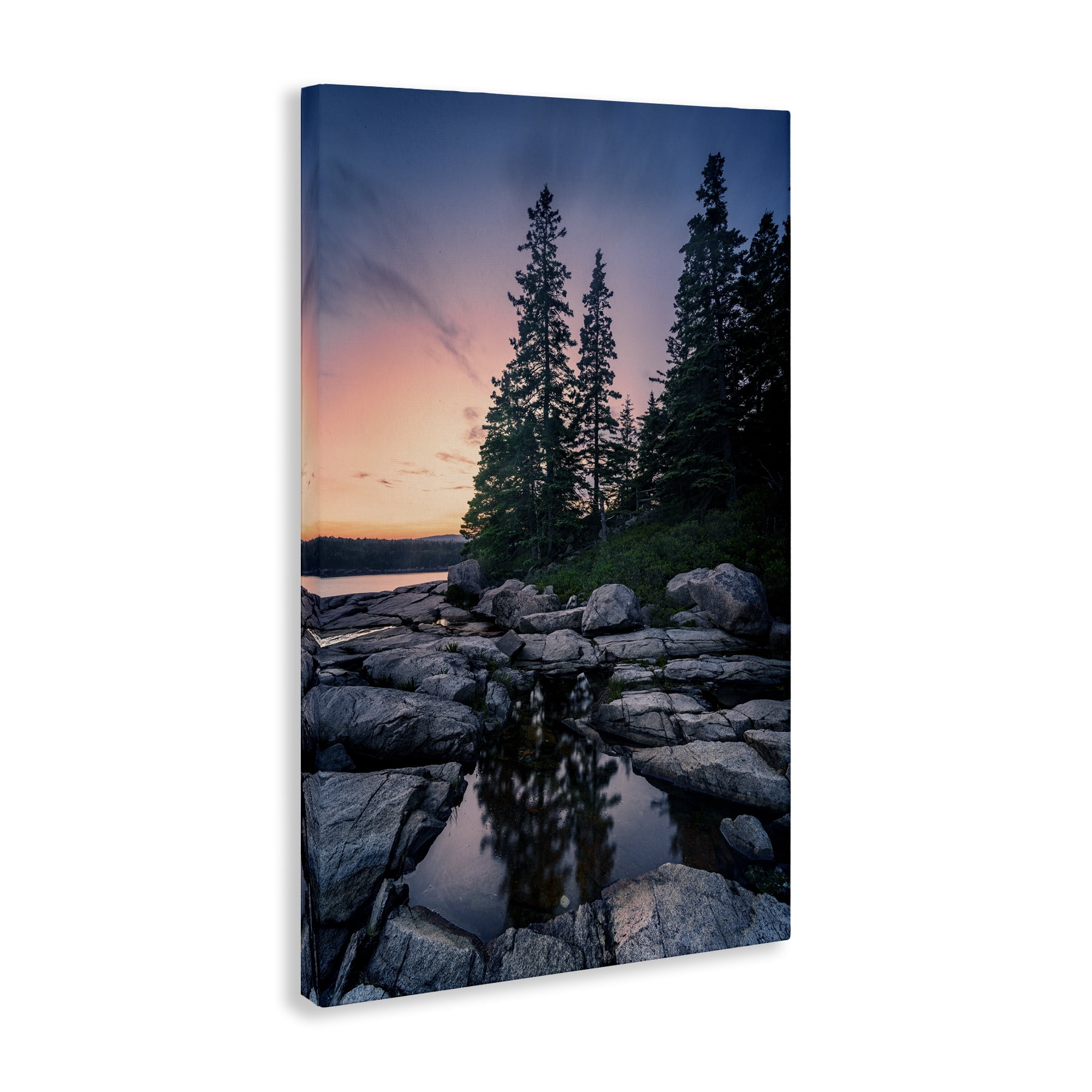 Stupell Industries Trees Reflected in Tide Pool Landscape & Nature Photography Wrapped Canvas Art Print Wall Art, 24 x 36