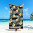 thumbnail image 3 of LACKUST Black Striped Pineapple Beach Towel - Absorbent Quick-Dry for Summer, Large, 3 of 6