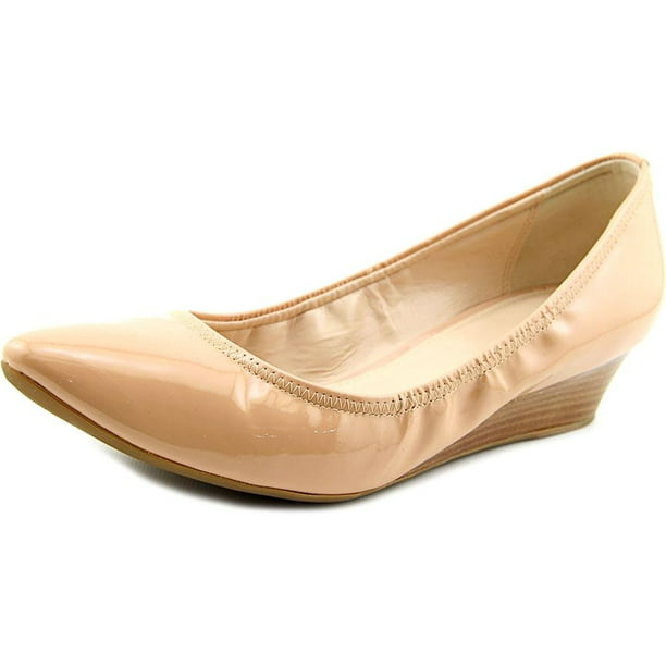 Nude Patent Leather Wedge Heel | Shop the worlds largest 
