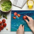 thumbnail image 3 of Starry Night Cutting Board, Night Sky with Full Moon Astronomy Theme Dots Stripes Swirls Pattern, Decorative Tempered Glass Cutting and Serving Board, Large Size, Blue Navy Blue White, by Ambesonne, 3 of 5