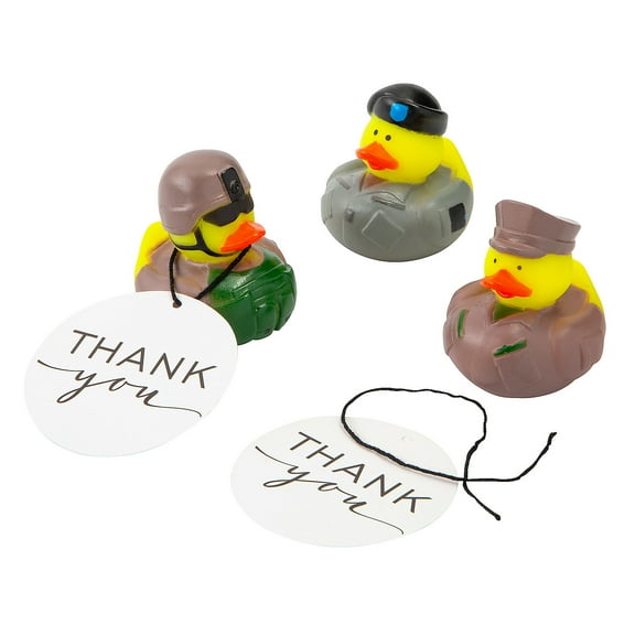 Fun Express You’ve Been Ducked Military Appreciation Rubber Duck & Card Kit for 24