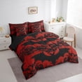 thumbnail image 3 of Manfei Western Damask Print Twin Bedding Sets 7-Piece for Kid, Black Red Bat Bedding Comforter Set, Halloween Theme Reversible Sheet Sets, Lightweight Room Decor, 3 of 7