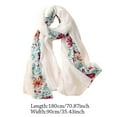 thumbnail image 2 of Sun-Resistant Breathable Floral Soft Cotton Hijab Headkerchief Beach Shawl Silk Scarf Bandana GREEN, 2 of 8