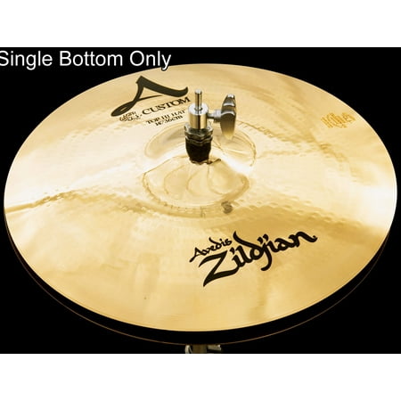Zildjian A20512 14  A Custom Hi Hat - Bottom Drum Set Cymbal This listing is for a SINGLE Hi Hat Cymbal only! Light  crisp  subtle  very colorful. Delicate stick sound with clean  chick.  Features: Category: A Custom Series SKU: A20512 Type: Hi Hat (Bottom Cymbal)Size: 14 in. / 35.56 cm. Weight: Medium Finish: Brilliant Bell Size: Small Profile: Medium-High Pitch: Mid to High Sound: Dark/Mid Volume: General Balance: Blend Sustain: Medium A Custom Series - A refined classic sound. It’s tough to top the unmistakable and reliable sound of A Zildjian s for almost any playing situation. However  these award-winning A Customs are an irresistible alternative for musicians looking for something more. Developed with the assistance of drumming icon Vinnie Colaiuta  A Customs utilize radical rotary hammering techniques. They have thin to medium weights and Brilliantes for a crisp  s