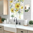 thumbnail image 5 of Yellow Daisy Tie Up Curtains for Windows, Adjustable Balloon Window Shades, Farmhouse Country Flower Leaf Plant Wood Grain Kitchen Window Treatments Farmhouse Short Curtains with Rod Pocket 42"x45", 5 of 8