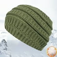 thumbnail image 4 of Fadeal Knitted Headband with Wide Edge Empty Top Washing Headband European and American Headband Women's Autumn and Winter Warmth Ear Woolen Headband Winter Headbands for Women Army Green A, 4 of 4