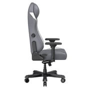DXRacer Master Series Luxury Egnomic Office Chair for Big and Tall, with EPU Leatherette Upholstery, head rest and intergrated lumbar support, Gray and White