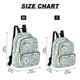 thumbnail image 3 of Blue Floral Flowers Grids Travel Laptop Backpack Casual Daypack Lightweight Bookbag Compartment for Business, 3 of 7