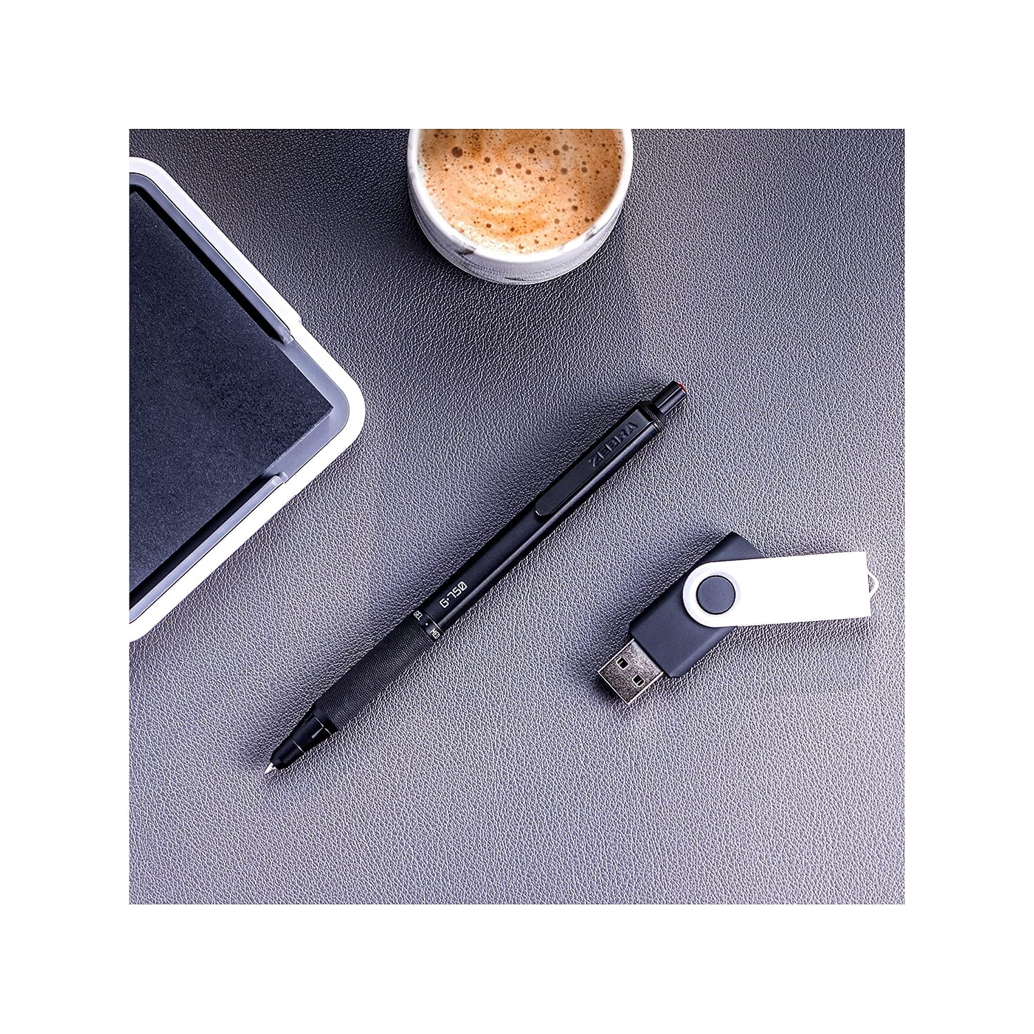 Zebra Pen 49802 G-750 Gel Pen, Retractable, Medium 0.7 Mm, Black; Blue Ink, Black Barrel, 2/pack