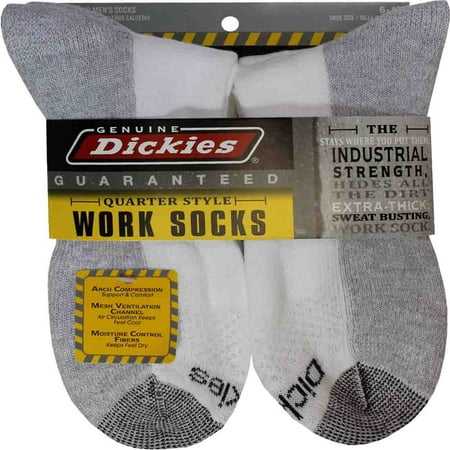 Men's Dri-Tech Comfort Quarter Work Socks, 5-Pack (Best Socks For Sweaty Feet In Work Boots)