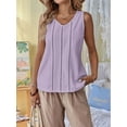 thumbnail image 6 of Linen Tank Tops for Women Summer Casual Loose V Neck Sleeveless Shirts Blouses Tunic Tops Light L, 6 of 9