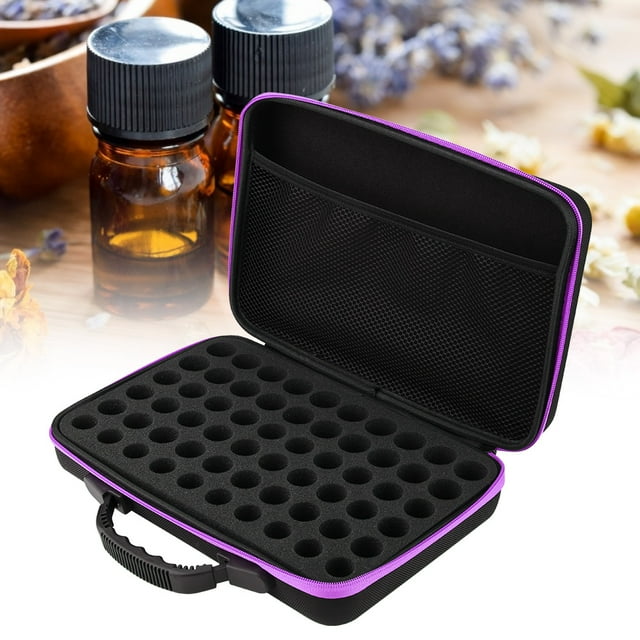 Estuche de transporte de aceites esenciales BuyweekMX EVA portátil 5ml 15ml morado