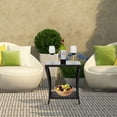 thumbnail image 3 of Kinbor Wicker Porch Square Side Table With Storage, Black, 3 of 6
