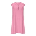 thumbnail image 4 of Efsteb Summer Dresses for Women Beach A Line Dress Casual Sleeveless V-Neck Tank Dress Solid Color Sundress with Pockets (Pink,XL), 4 of 6
