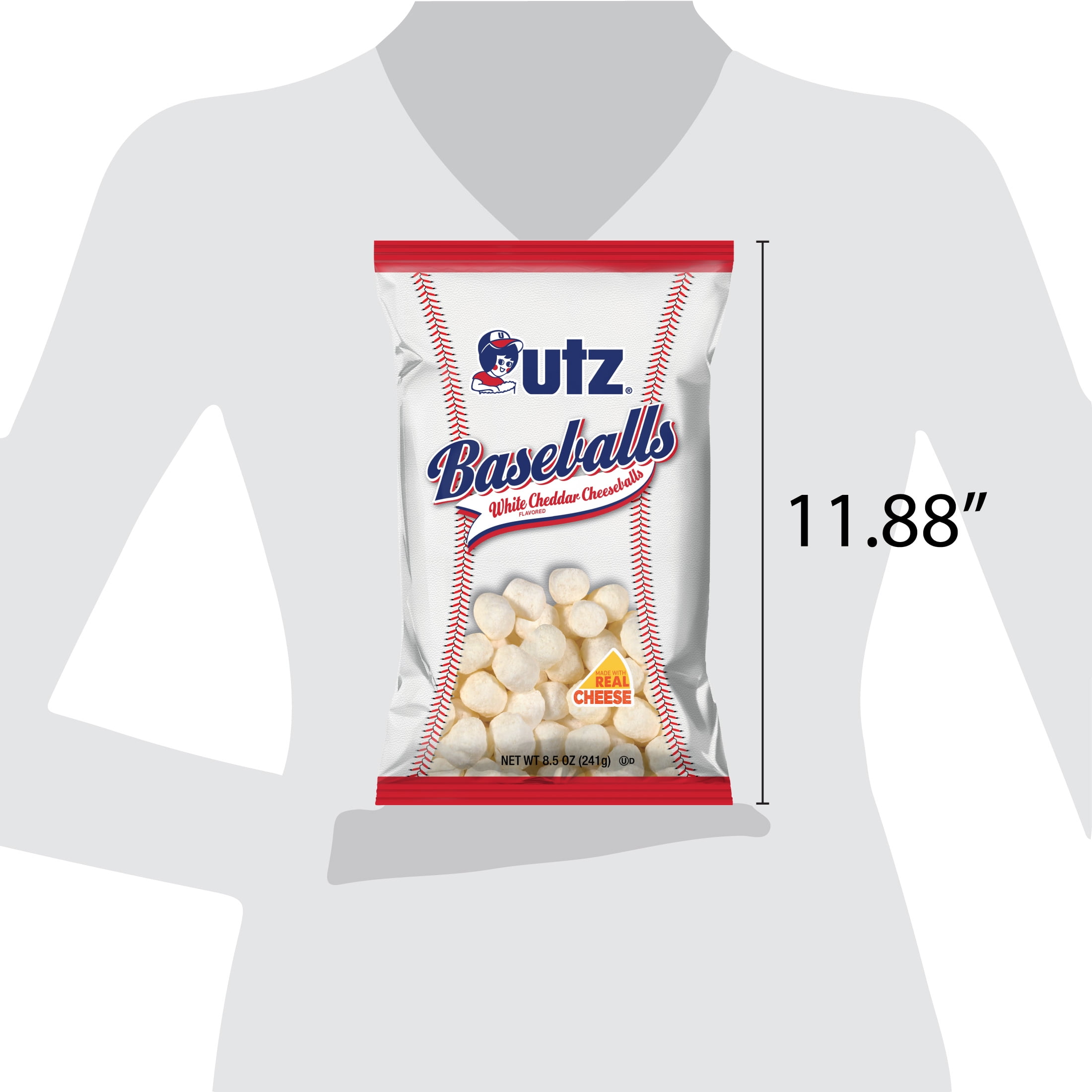 Utz White Cheddar Baseballs, 8.5 oz Bag