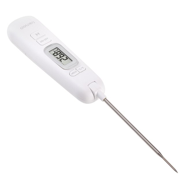 Sonda de termómetro para carne plegable con alarma de sobrecalentamiento y función de cuenta regresiva para cocinar carne, ahumador, parrilla, termómetro digital para barbacoa-- oso de fresa Electrónica