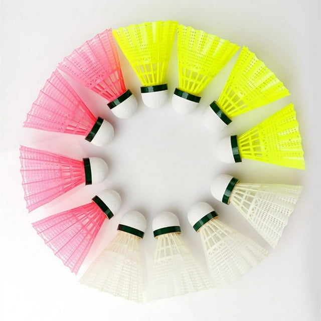 CUITING 12 Pcs Badminton Shuttlecocks Nylon Badminton Birdie Indoor Outdoor Sport Ball Training Exercise Gym Fitness Game Random Color