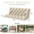 thumbnail image 2 of Kimunuk Outdoor Swing Cushion , 60" X 40" X 5" Waterproof Bench Chair Replacement Cushion with 6 Ties for Patio Porch, Cream, 2 of 7