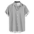 thumbnail image 4 of COSFO Casual Button Down Shirts for Men Plaid Summer Short Sleeve Beach Shirt Vacation Loose Fit Collared Men Shirts, 4 of 7
