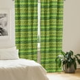 thumbnail image 2 of Ambesonne Mexican Print Curtains, Oriental Hand Drawn, Pair of 28"x84", Yellow Hunter Green, 2 of 5