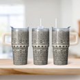 thumbnail image 2 of 20oz Boho Stainless Steel Travel Mug with Lid and Straw - Double Wall Vacuum Insulated Tumbler, Leakproof Thermal Coffee Cup, 2 of 5