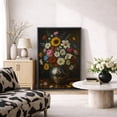 thumbnail image 2 of Framed Canvas Print Still Life Floral Wall Art Vintage Botanical Decorative for Living Room Bedroom - 24"x36" BLACK, 2 of 8