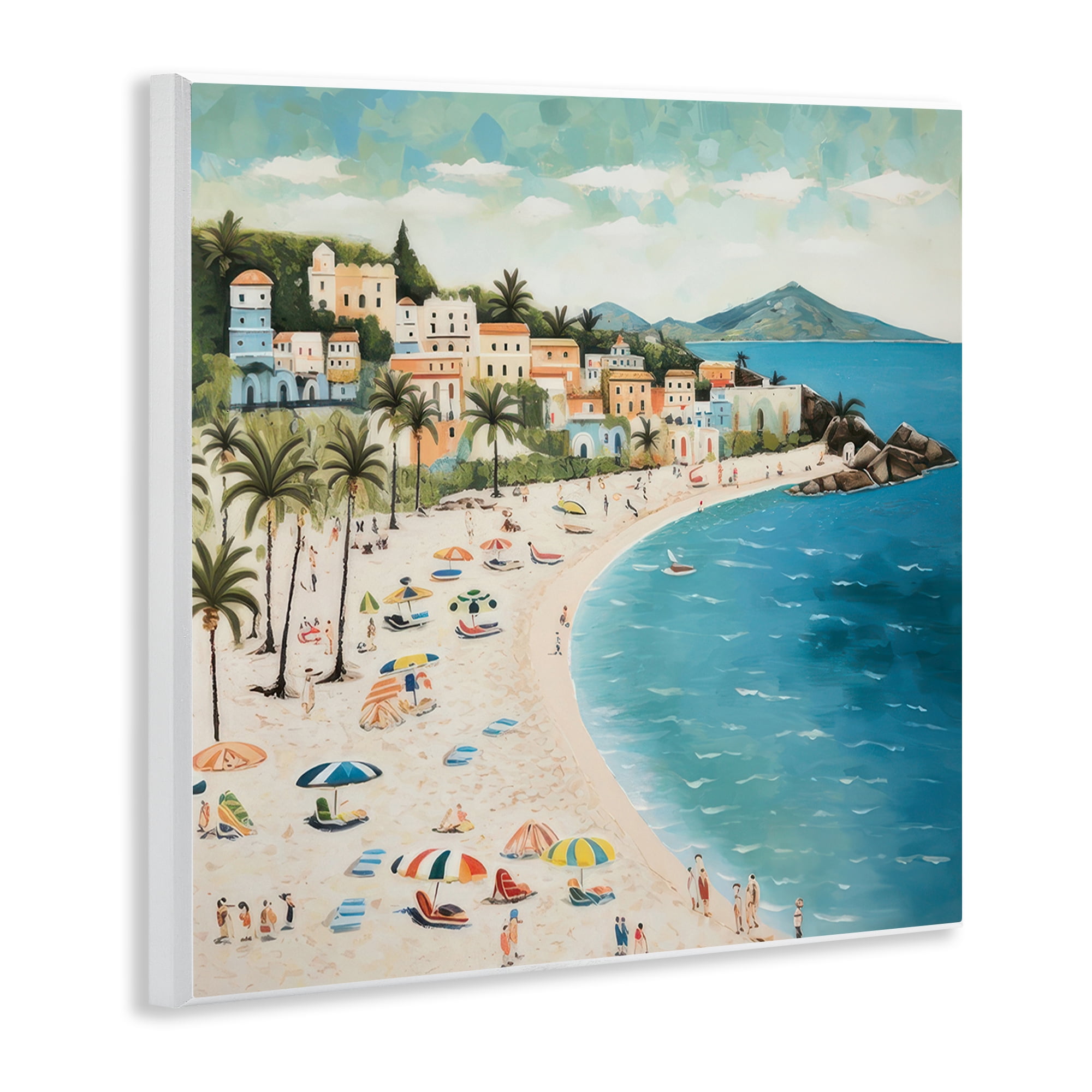 Stupell Industries Beach Water's Edge Nautical & Beach Painting Unframed Art Print Wall Art, 12 x 12