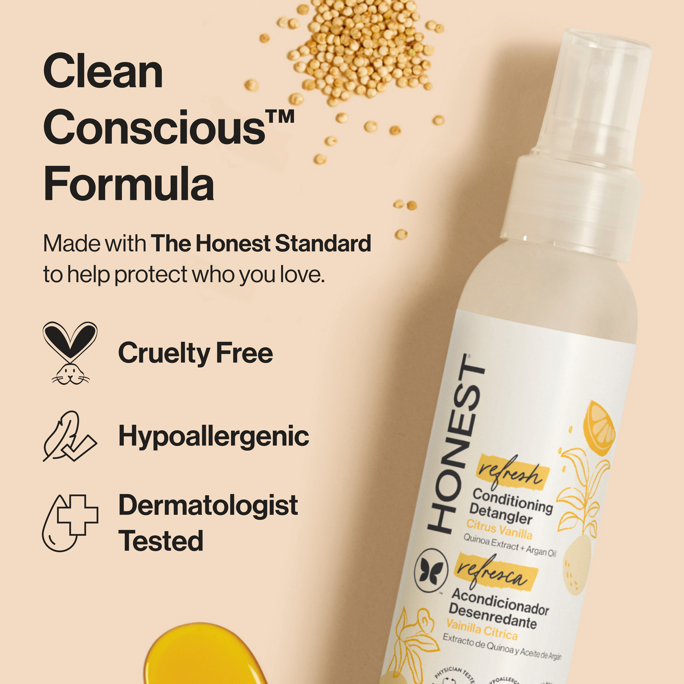 Honest Company Citrus Vanilla Refresh Detangler, 4 oz photo 5