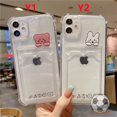 thumbnail image 3 of Titular De La Tarjeta Caso Para Xiaomi Redmi Note 11 10s Pro 9 POCO X3 Ranura De Cartera Anti-Caída Lindo De Dibujos Animados Oso Conejito Suave Tpu Cubierta, 3 of 4