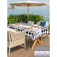 thumbnail image 5 of Outdoor Tablecloths with Umbrella Hole & Zipper, Purple Lavenders 60 x102 Inch Rectangle Tablecloths, Spring Floral Black Plaid Farmhouse Waterproof Table Cloth, Patio/Pool/Picnic Table Covers, 5 of 8