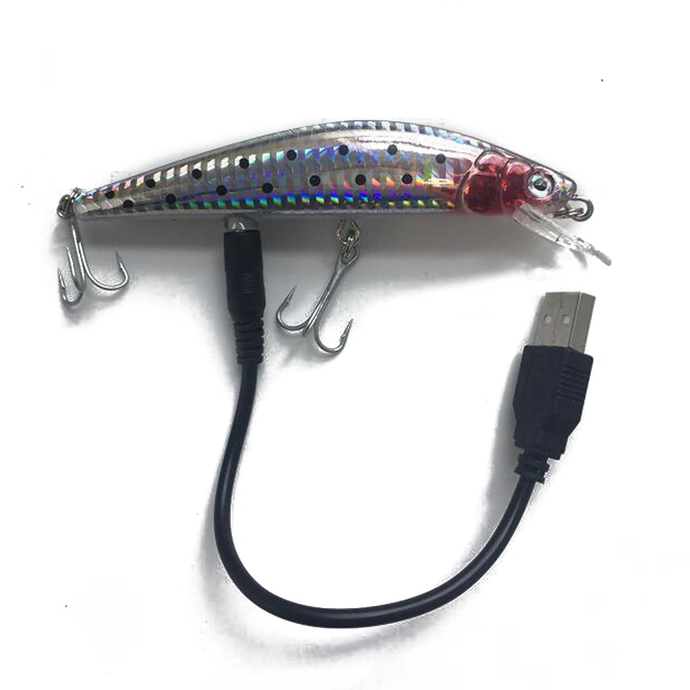 Vektenxi Twitching Electric Simulation Bait Fish Illuminated Bionic Usit USB Charging Fishing Lures Outdoor Easy To Carry