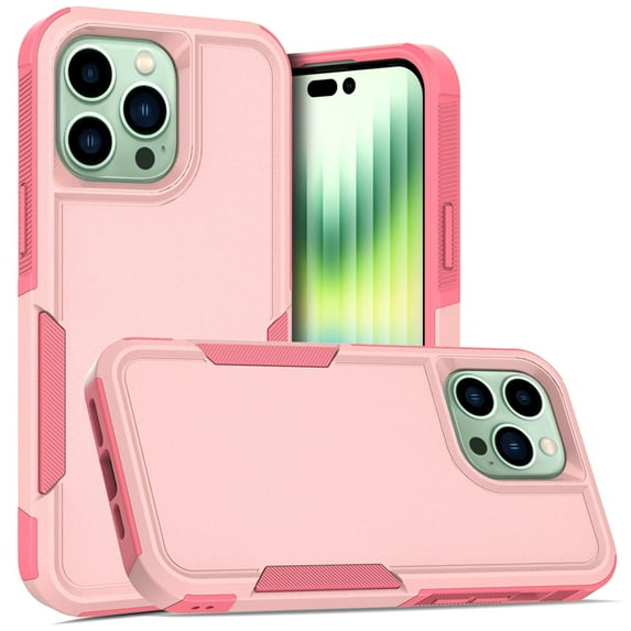 SaniMore for iPhone 14 Pro Ultra-Thin Two-Layers Protection Case, Rugged PC Back & Flexible TPU Military Grade Shockproof Heavy Duty Protective Case for iPhone 14 Pro, Pink